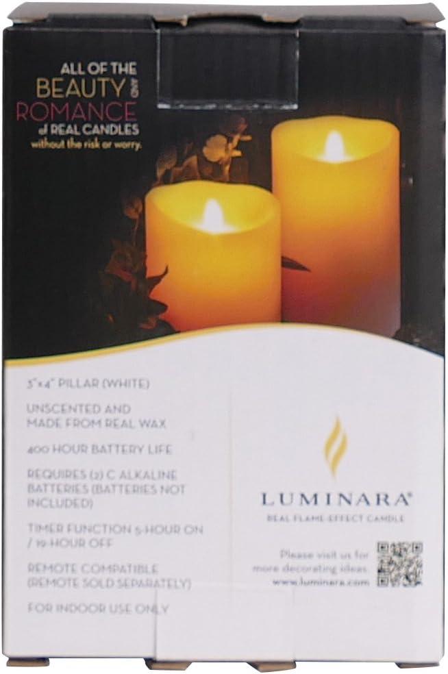 imageDarice Luminara Flameless Candle  Unscented White Wax 360 Pillar  4 in