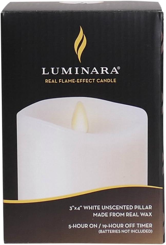 imageDarice Luminara Flameless Candle  Unscented White Wax 360 Pillar  4 in