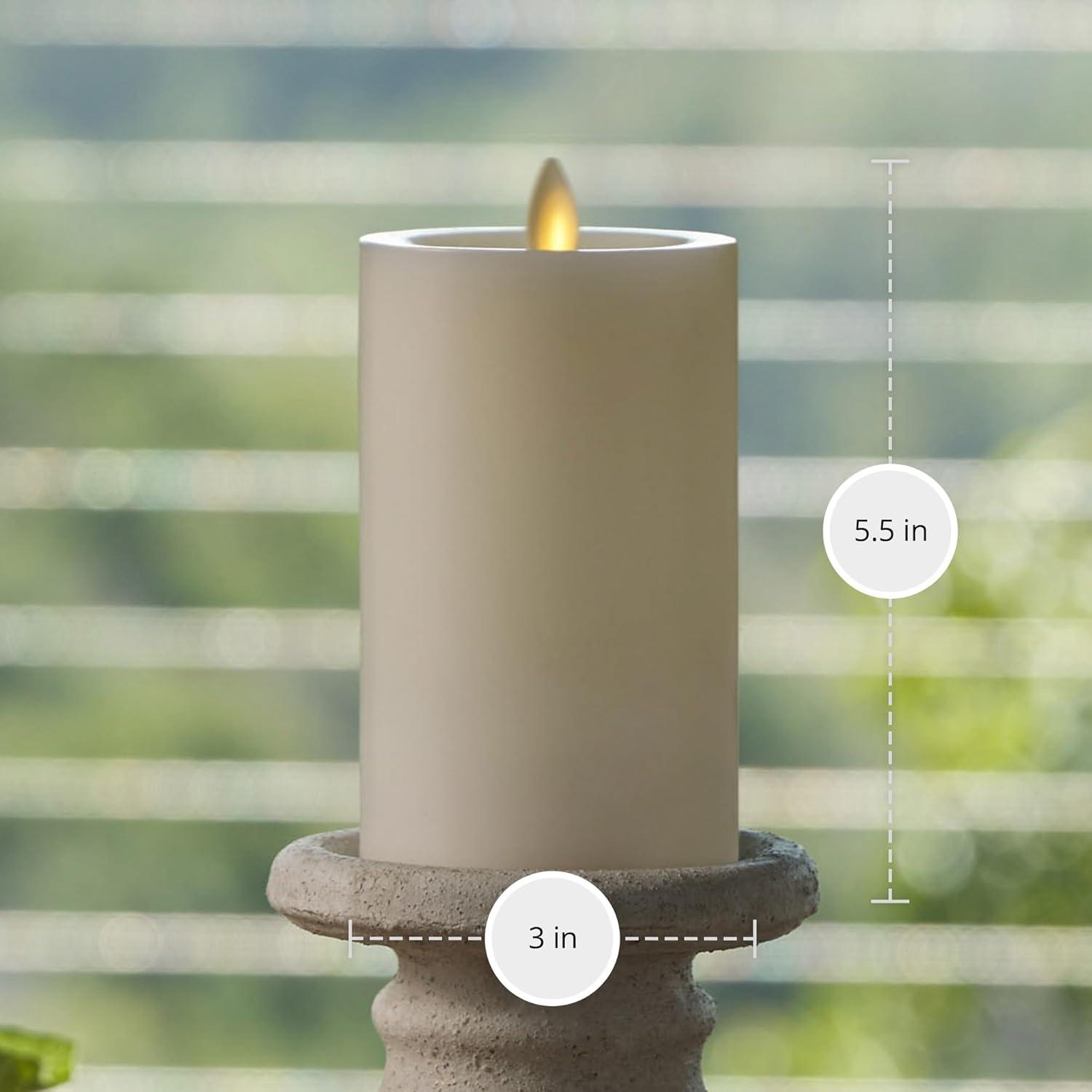 imageLuminara  Flameless LED Battery Operated Flickering Pillar Candles  Pearl Ivory  Pack of 13x65  Realistic Moving Flame Real Wax IndoorOutdoor3 x 55