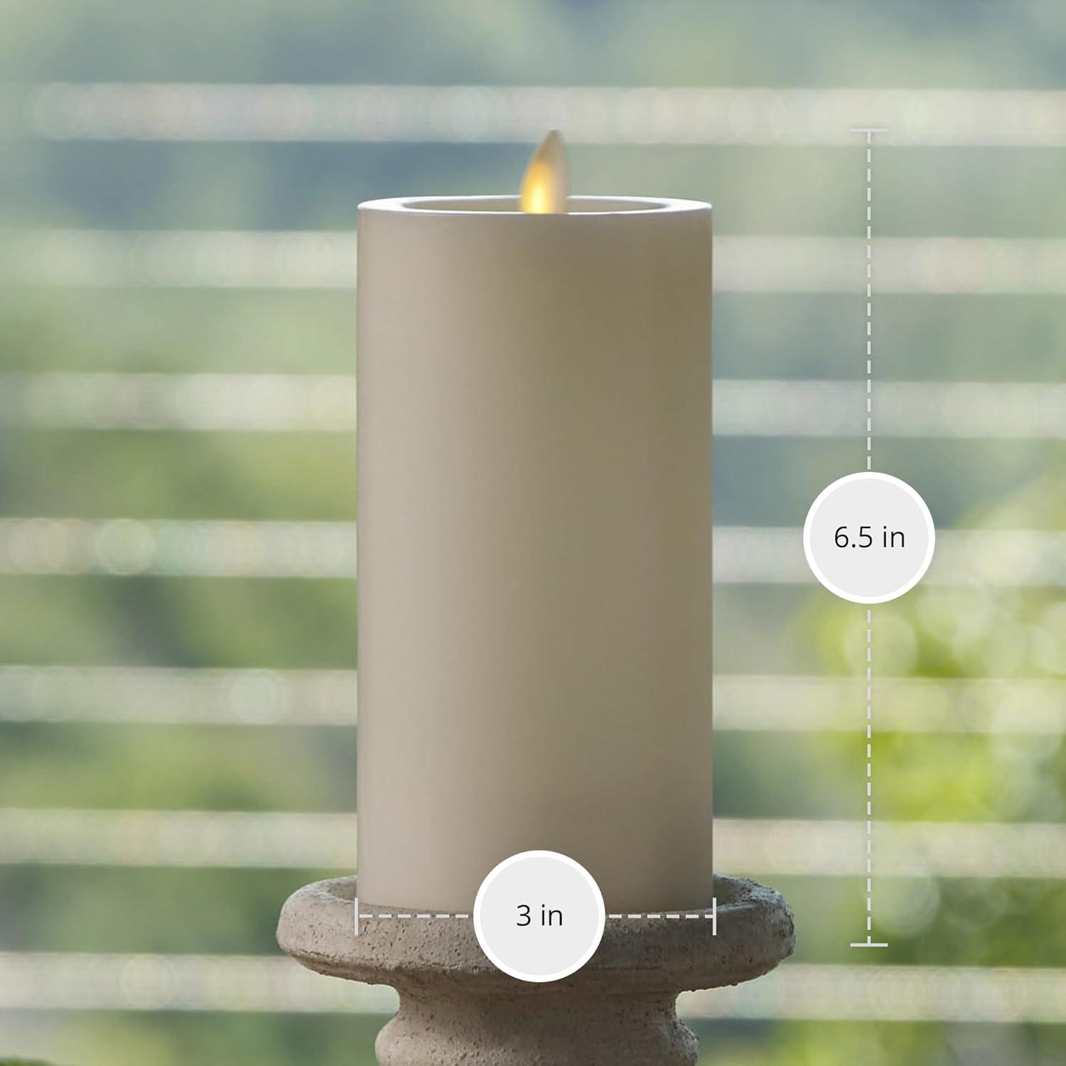 imageLuminara  Flameless LED Battery Operated Flickering Pillar Candles  Pearl Ivory  Pack of 13x65  Realistic Moving Flame Real Wax IndoorOutdoor3 x 65