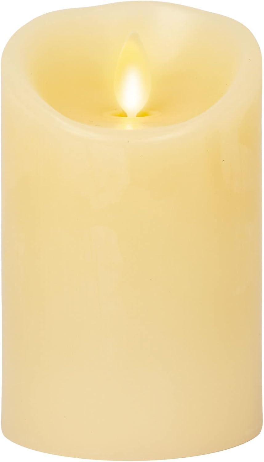 imageLuminara  Flameless LED Battery Operated Flickering Pillar Candles  White  Pack of 13x45  Realistic Moving Flame Real Wax IndoorOutdoor DecorIvory