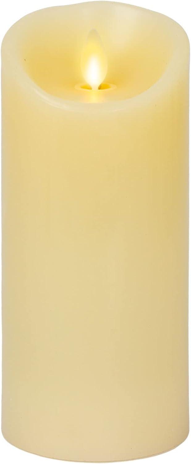 imageLuminara  Flameless LED Battery Operated Flickering Pillar Candles  White  Pack of 13x45  Realistic Moving Flame Real Wax IndoorOutdoor DecorIvory