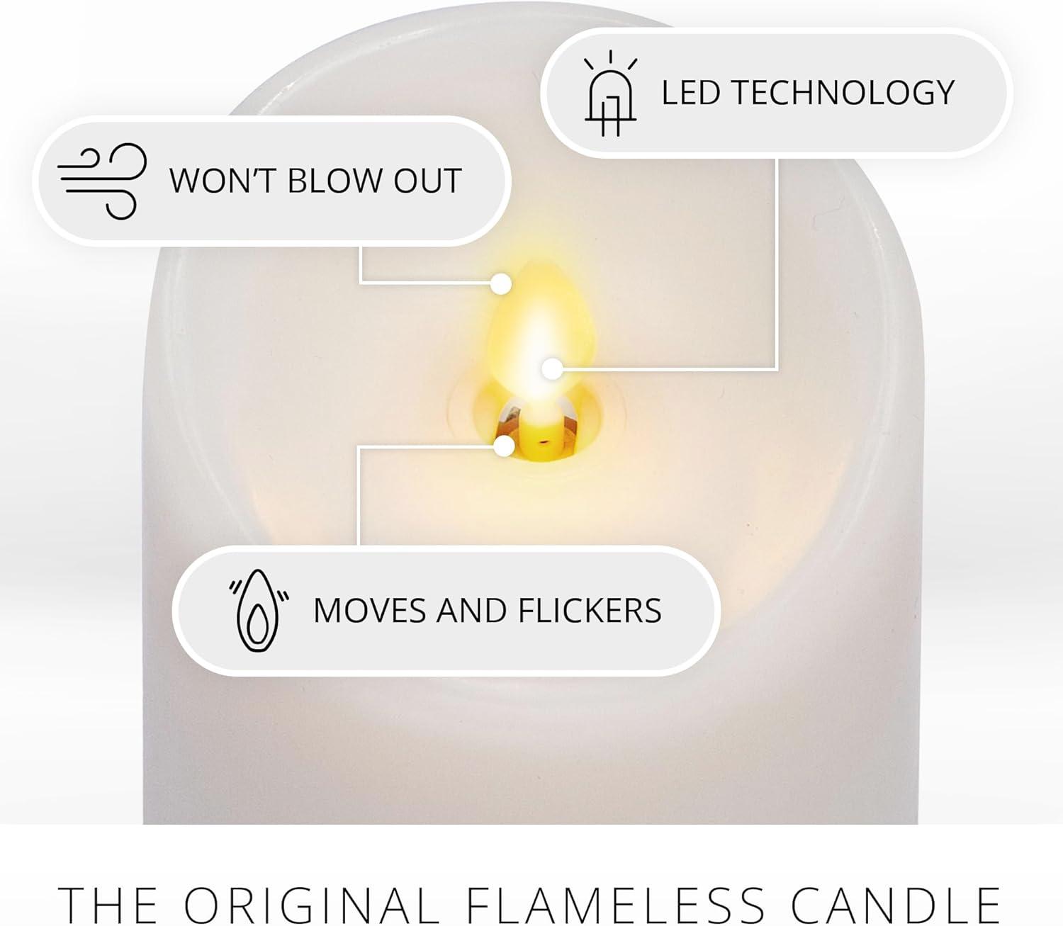 imageLuminara  Flameless LED Battery Operated Flickering Pillar Candles  White  Pack of 13x45  Realistic Moving Flame Real Wax IndoorOutdoor DecorWhite