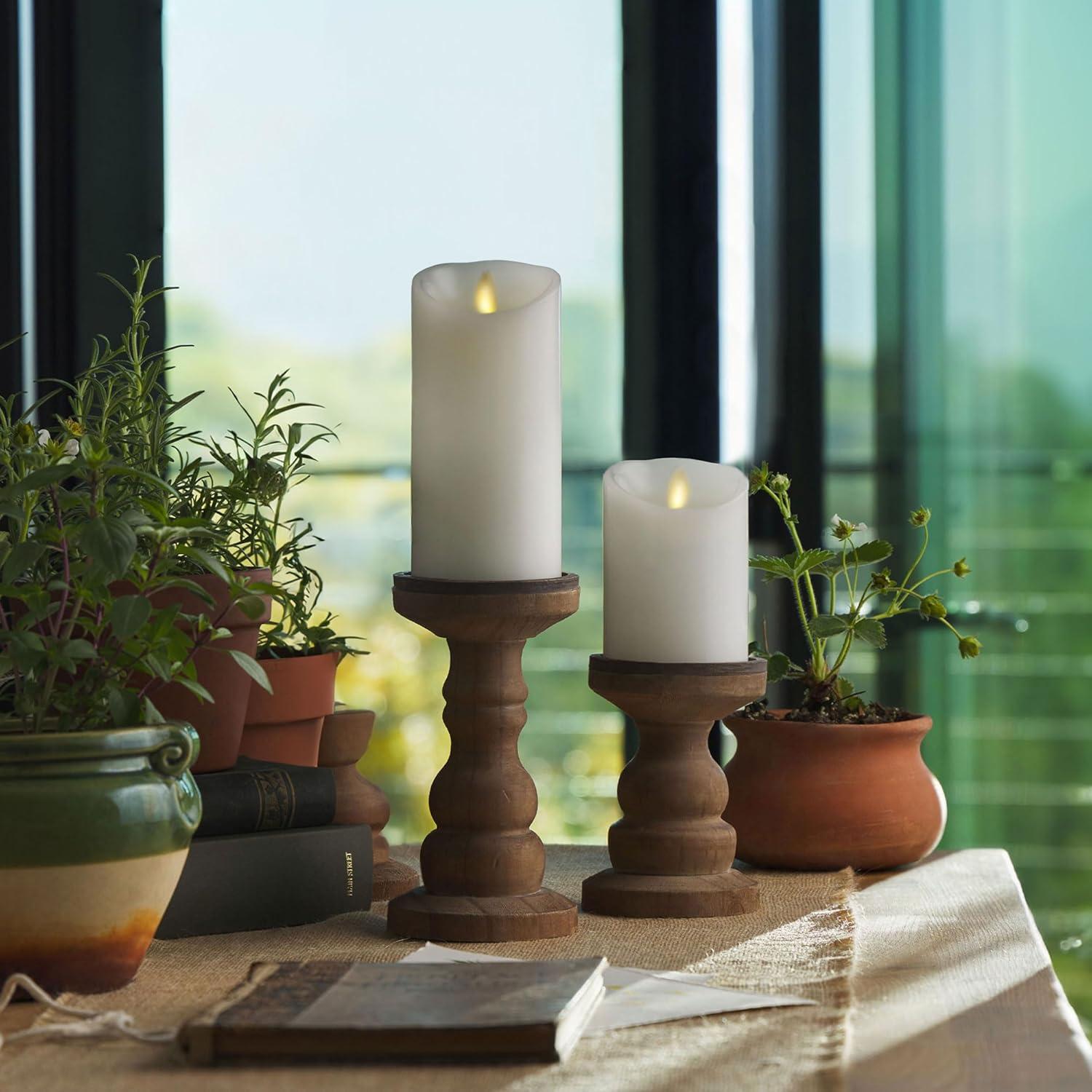 imageLuminara  Flameless LED Battery Operated Flickering Pillar Candles  White  Pack of 13x45  Realistic Moving Flame Real Wax IndoorOutdoor DecorWhite