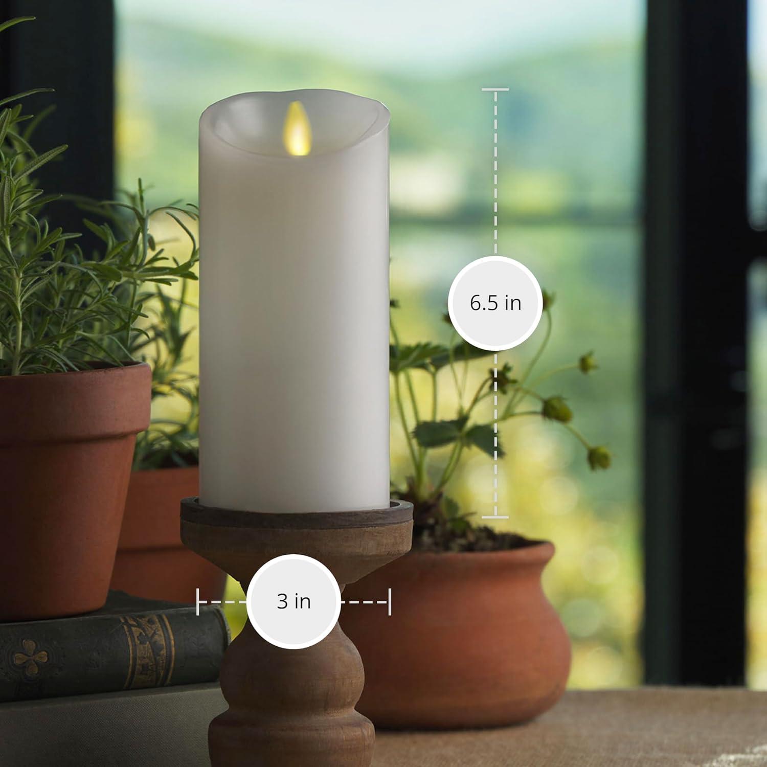imageLuminara  Flameless LED Battery Operated Flickering Pillar Candles  White  Pack of 13x45  Realistic Moving Flame Real Wax IndoorOutdoor DecorWhite