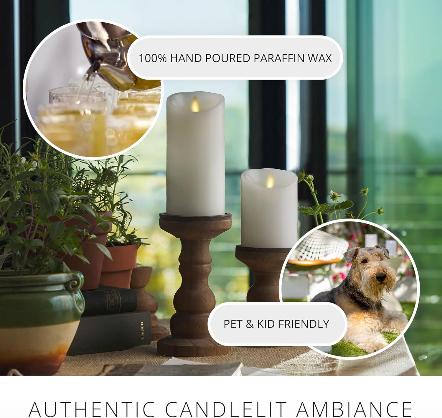 imageLuminara  Flameless LED Battery Operated Flickering Pillar Candles  White  Pack of 13x45  Realistic Moving Flame Real Wax IndoorOutdoor DecorWhite
