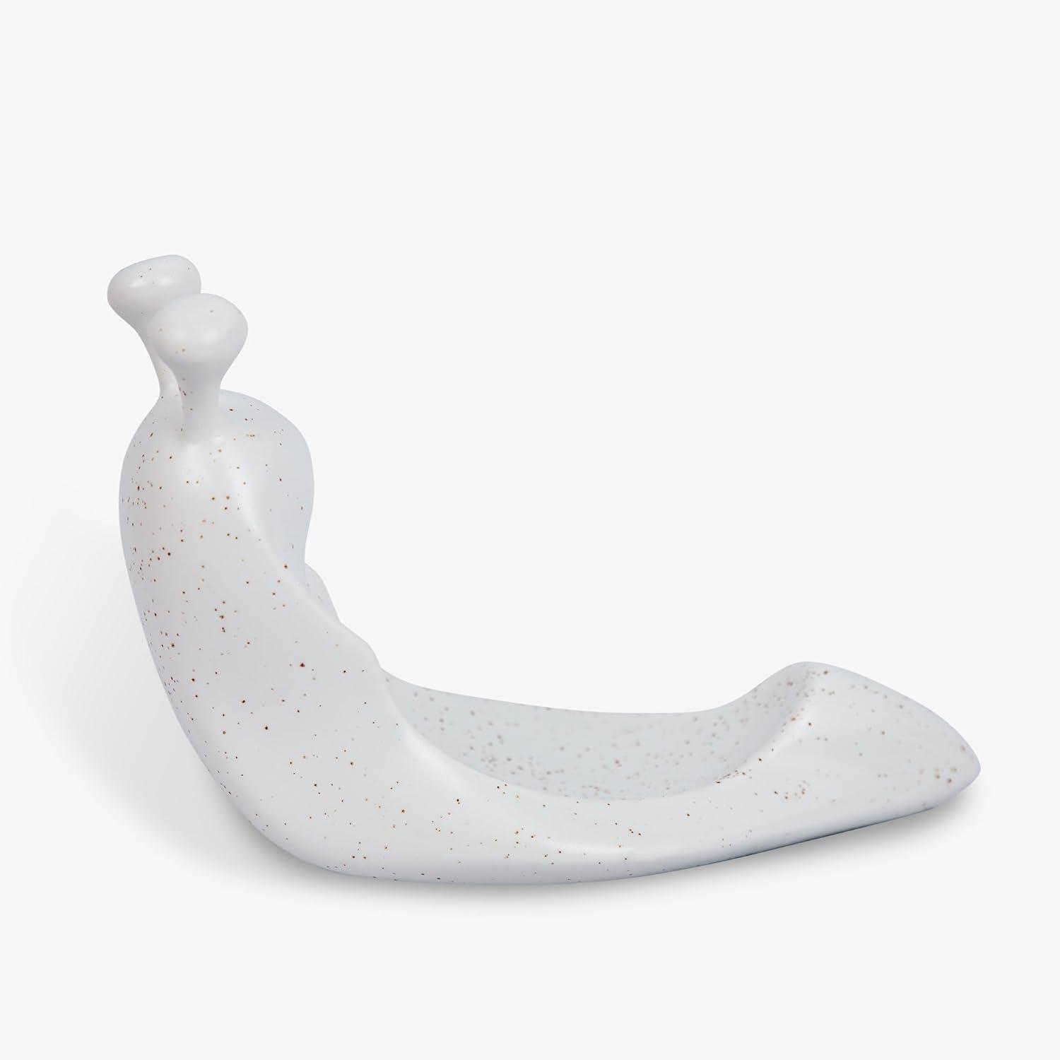 imageLuminara Candlestick Holder White Speckled Ceramic Snail 57quot x 38quot Design Holds The Luminara Chalky Sphere Compatible Safe Decorative Home