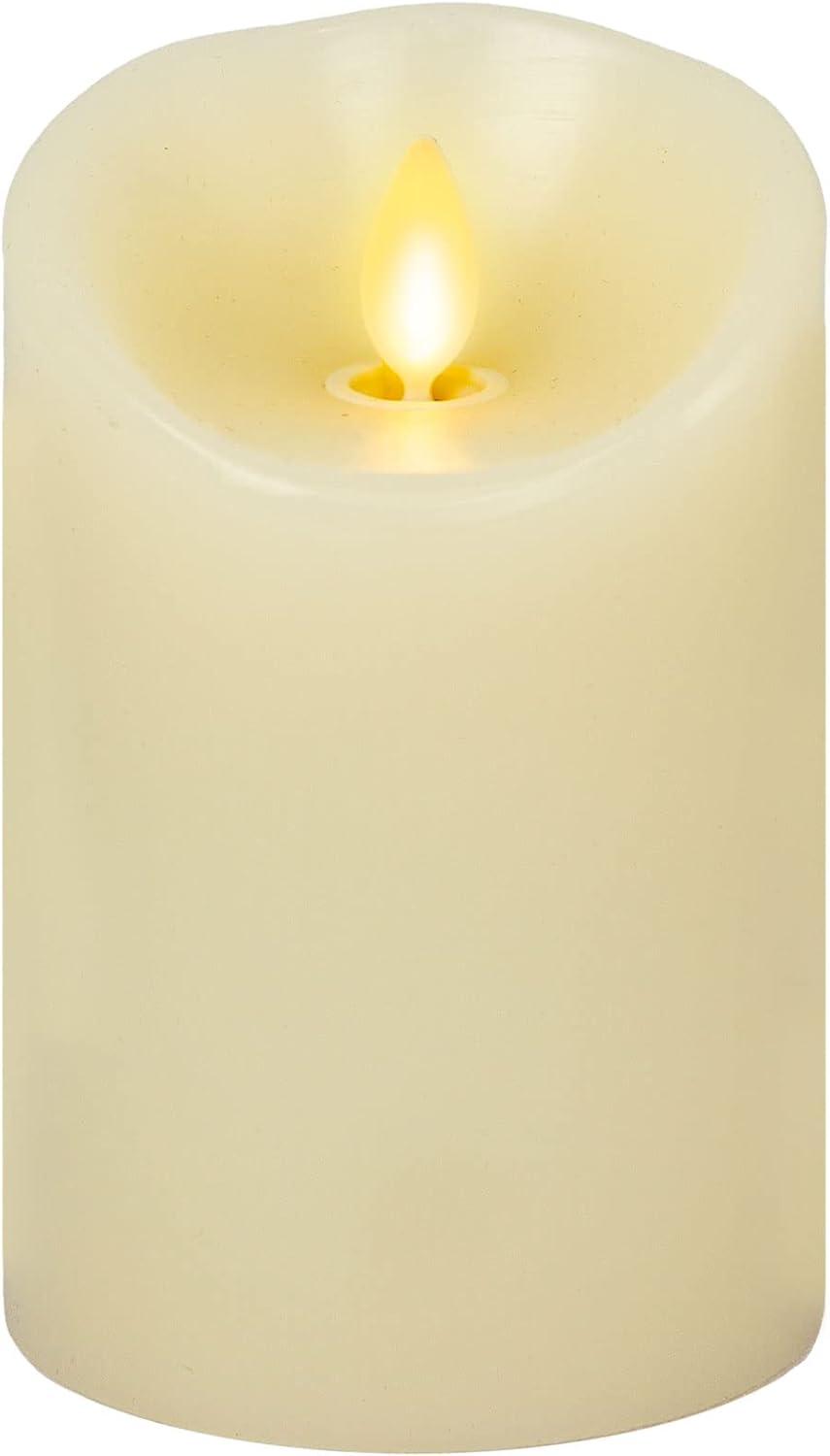 imageLuminara Classic Slim Flameless LED Candle White 2quot x 79quot Battery Operated Moving Flame Pillar wTimer Safe Realistic Wax Candle Home DecorWhite