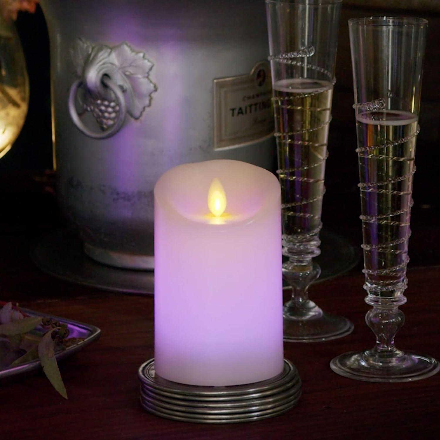 imageLuminara Flameless Disney Encanto Color Changing LED Candle 32quot x 65quot Battery Operated w 12 Button Remote Control Real Wax Unscented Safe45inch Pillar
