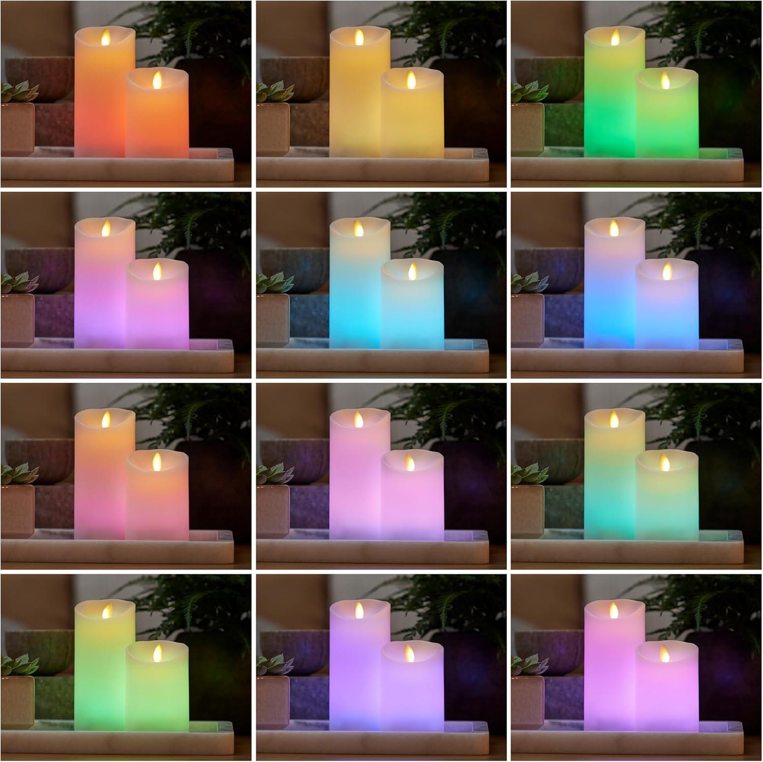 imageLuminara Flameless Disney Encanto Color Changing LED Candle 32quot x 65quot Battery Operated w 12 Button Remote Control Real Wax Unscented Safe45inch Pillar