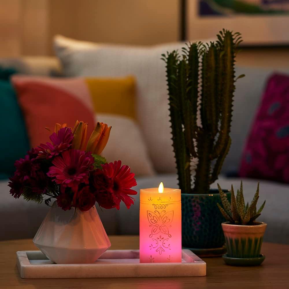 imageLuminara Flameless Disney Encanto Color Changing LED Candle 32quot x 65quot Battery Operated w 12 Button Remote Control Real Wax Unscented SafeDisney Encanto