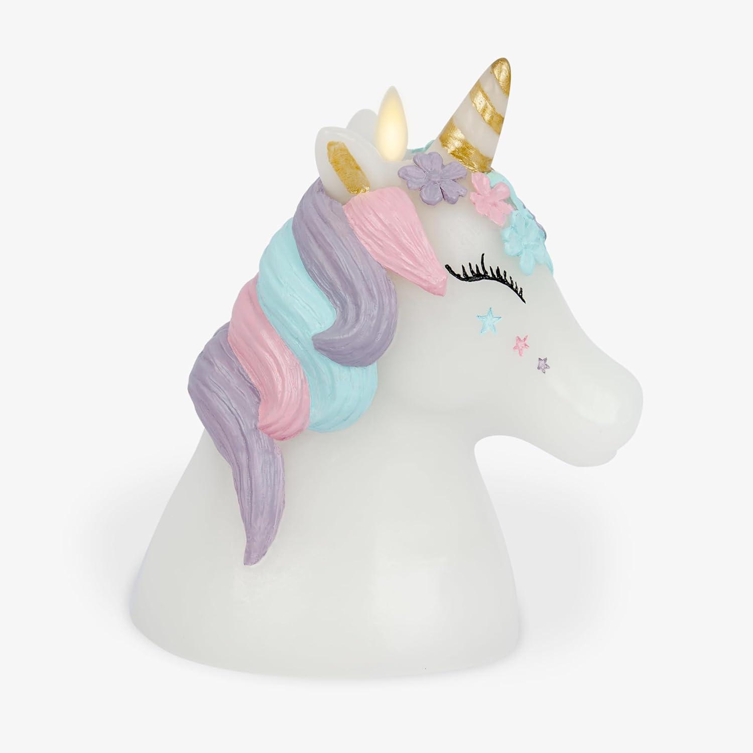 imageLuminara Flameless Disney Encanto Color Changing LED Candle 32quot x 65quot Battery Operated w 12 Button Remote Control Real Wax Unscented SafeUnicorn