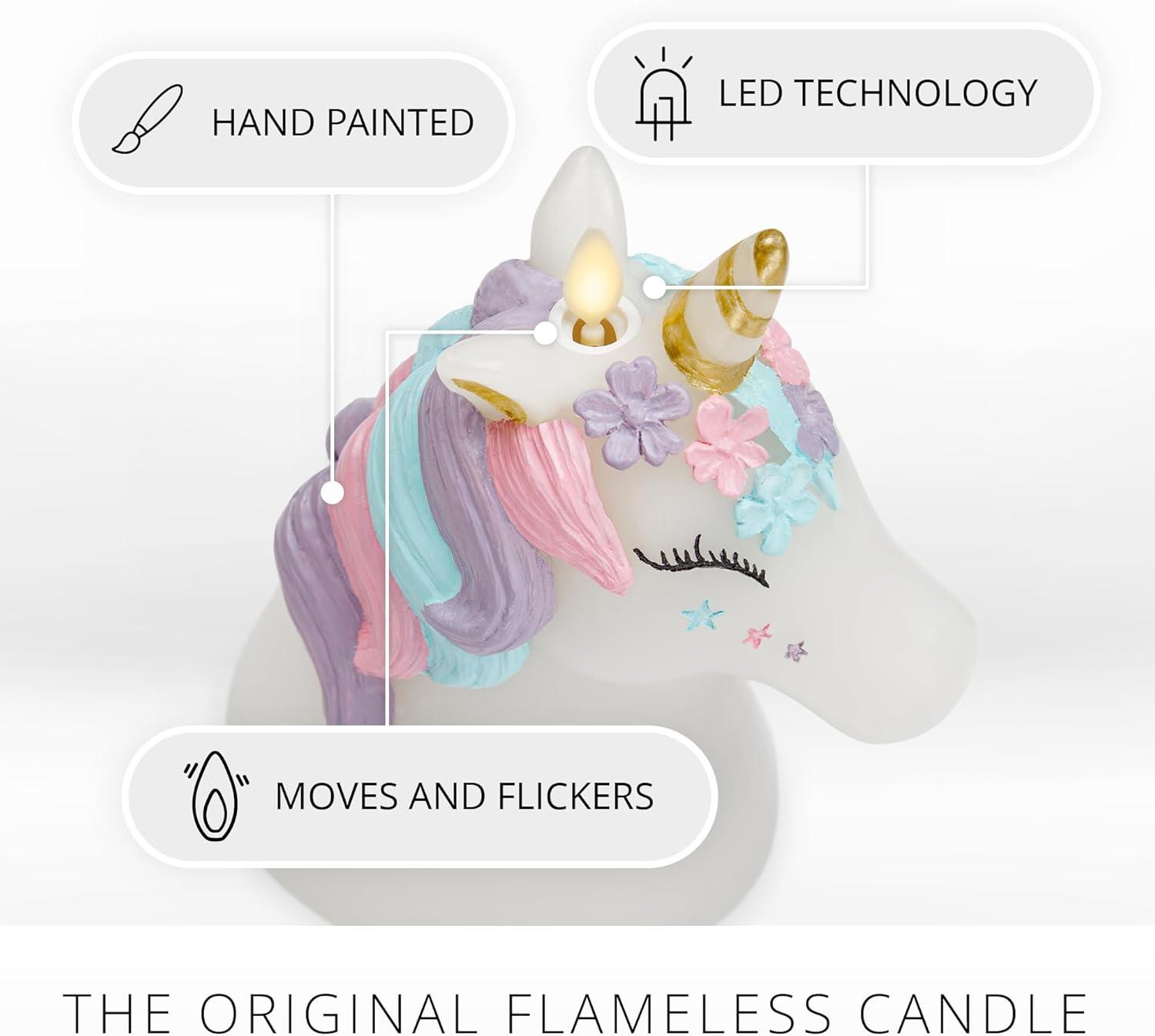 imageLuminara Flameless Disney Encanto Color Changing LED Candle 32quot x 65quot Battery Operated w 12 Button Remote Control Real Wax Unscented SafeUnicorn