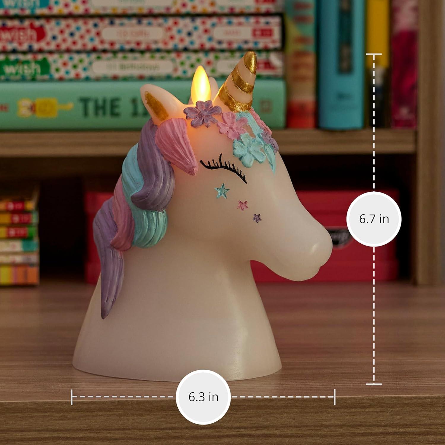 imageLuminara Flameless Disney Encanto Color Changing LED Candle 32quot x 65quot Battery Operated w 12 Button Remote Control Real Wax Unscented SafeUnicorn