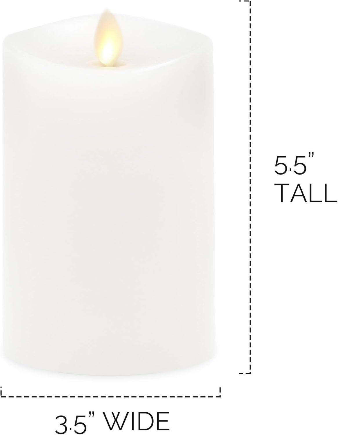 imageLuminara Flameless Slim Pillar Candle Flickering Real Flame Effect Melted Edge Smooth Wax Unscented White Real Wax LED Battery OperatedWhite