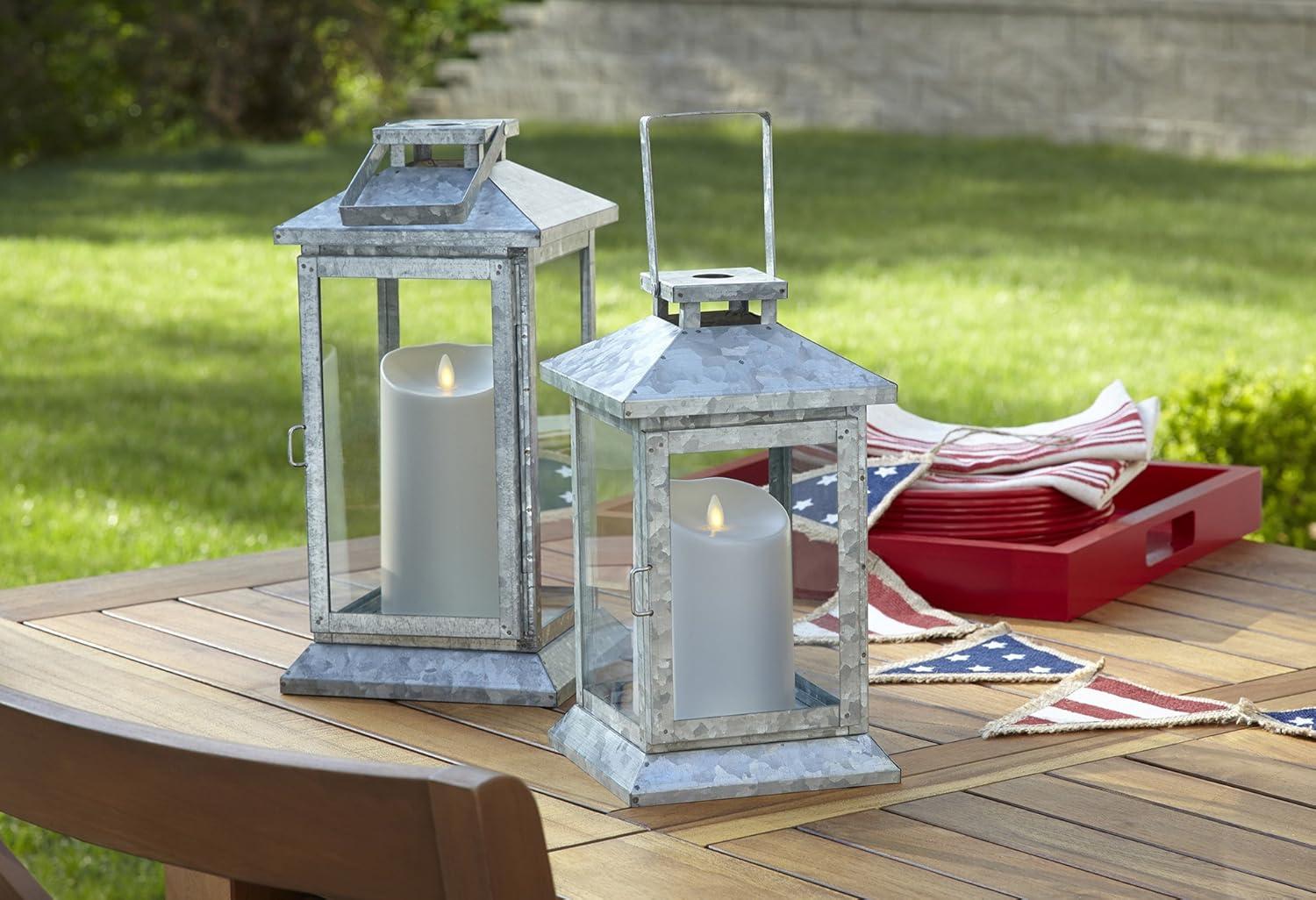 imageLuminara Outdoor Flameless Candle Plastic Finish Unscented Moving Flame Candle with Timer 5quot Ivory