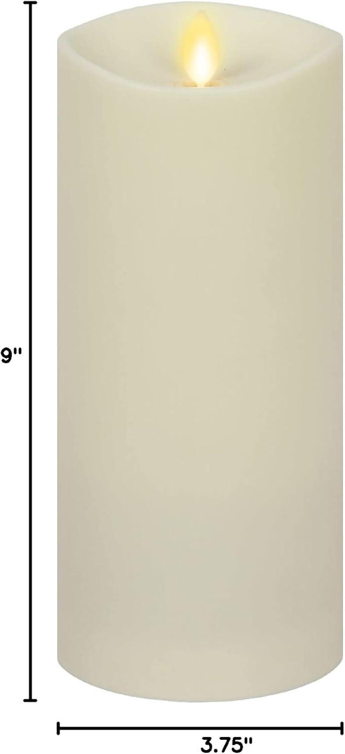 imageLuminara Outdoor Flameless LED Ivory Candle Melted Edge 375quot x 5quot Real Moving Flame Battery Operated Timer Plastic WeatherResistant9inch