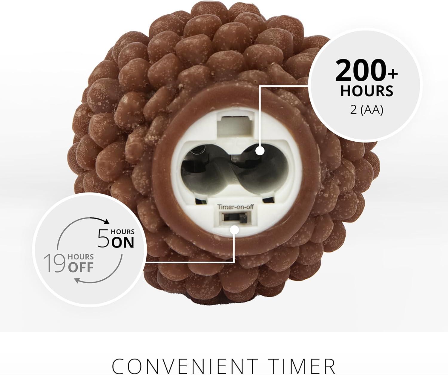 imageLuminara Realistic Artificial Moving Flame Pine cone Flameless LED Candle  White 3quot x 45quotBrown