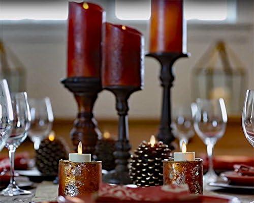 imageLuminara Realistic Artificial Moving Flame Pine cone Flameless LED Candle  White 3quot x 45quotWhite