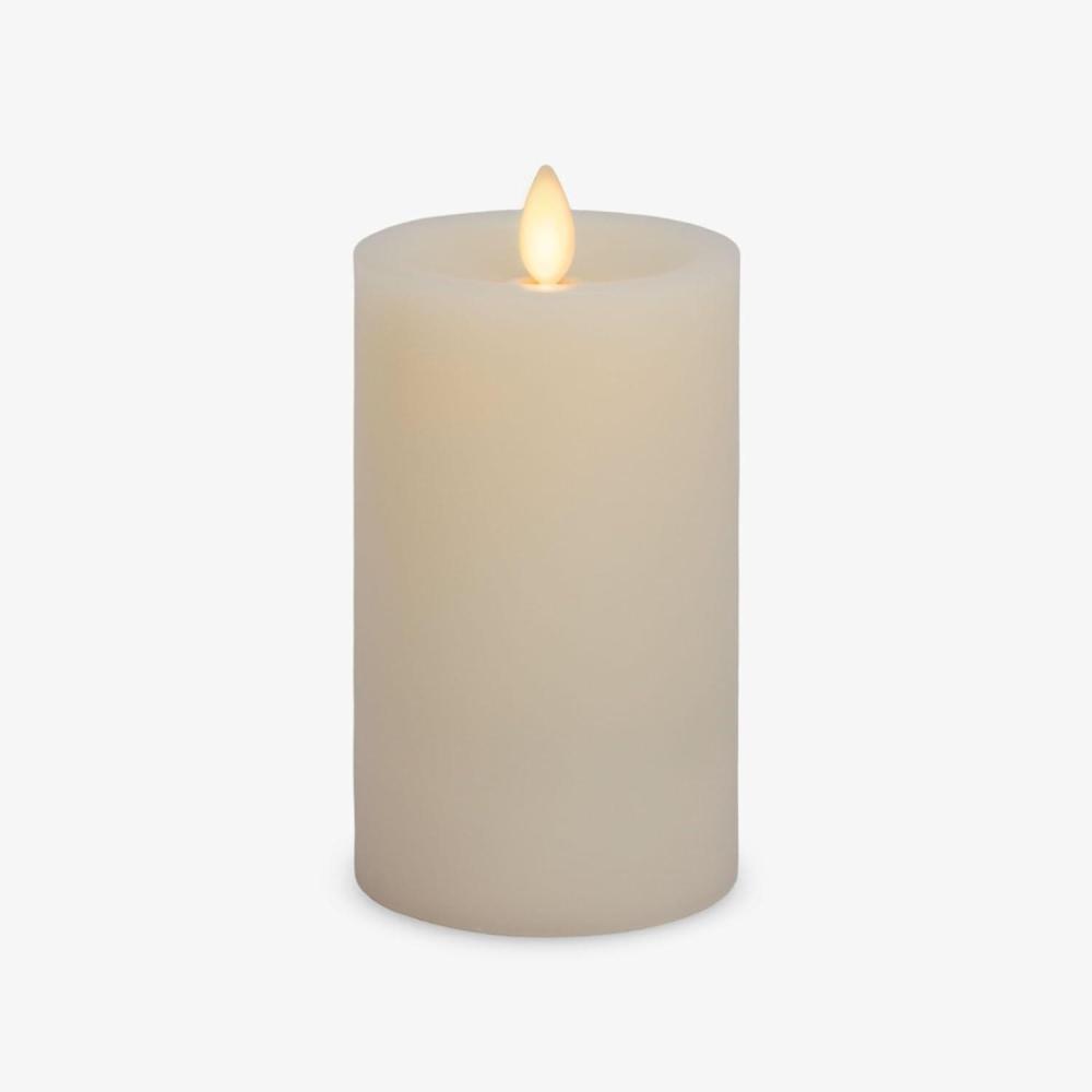 imageLuminara  Flameless LED Battery Operated Flickering Pillar Candles  Pearl Ivory  Pack of 13x65  Realistic Moving Flame Real Wax IndoorOutdoor3 x 55