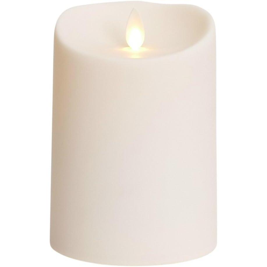 imageLuminara Outdoor Flameless Candle Plastic Finish Unscented Moving Flame Candle with Timer 5quot Ivory