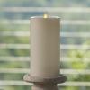 imageLuminara  Flameless LED Battery Operated Flickering Pillar Candles  Pearl Ivory  Pack of 13x65  Realistic Moving Flame Real Wax IndoorOutdoor3 x 65