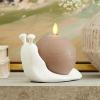 imageLuminara Candlestick Holder White Speckled Ceramic Snail 57quot x 38quot Design Holds The Luminara Chalky Sphere Compatible Safe Decorative Home