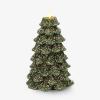 imageLuminara Christmas Tree Flameless LED Candle White Swan 47quot x 65quot Moving Flame Battery Operated Timer Holiday Decor Glitter Snow Finish SafeDark Green