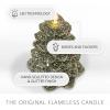 imageLuminara Christmas Tree Flameless LED Candle White Swan 47quot x 65quot Moving Flame Battery Operated Timer Holiday Decor Glitter Snow Finish SafeDark Green