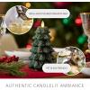 imageLuminara Christmas Tree Flameless LED Candle White Swan 47quot x 65quot Moving Flame Battery Operated Timer Holiday Decor Glitter Snow Finish SafeDark Green