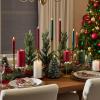 imageLuminara Christmas Tree Flameless LED Candle White Swan 47quot x 65quot Moving Flame Battery Operated Timer Holiday Decor Glitter Snow Finish SafeDark Green