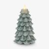 imageLuminara Christmas Tree Flameless LED Candle White Swan 47quot x 65quot Moving Flame Battery Operated Timer Holiday Decor Glitter Snow Finish SafeIceberg Green
