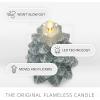 imageLuminara Christmas Tree Flameless LED Candle White Swan 47quot x 65quot Moving Flame Battery Operated Timer Holiday Decor Glitter Snow Finish SafeIceberg Green