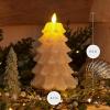 imageLuminara Christmas Tree Flameless LED Candle White Swan 47quot x 65quot Moving Flame Battery Operated Timer Holiday Decor Glitter Snow Finish SafeWhite Swan