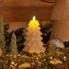 imageLuminara Christmas Tree Flameless LED Candle White Swan 47quot x 65quot Moving Flame Battery Operated Timer Holiday Decor Glitter Snow Finish SafeWhite Swan