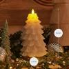 imageLuminara Christmas Tree Flameless LED Candle White Swan 47quot x 65quot Moving Flame Battery Operated Timer Holiday Decor Glitter Snow Finish SafeWhite Swan