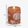 imageLuminara Embossed White Pinecone Flameless LED Candle Pillar 3quot x 65quot  with Recessed Edge Unscented Real Wax LED Battery Operated Candle LightsOrange