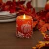 imageLuminara Embossed White Pinecone Flameless LED Candle Pillar 3quot x 65quot  with Recessed Edge Unscented Real Wax LED Battery Operated Candle LightsOrange