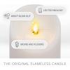 imageLuminara Flameless LED Pillar Candle wScalloped Edge 3quot x 6quot White Real Flame Technology Battery Operated wRemote Timer Function Paraffin Wax3x45inch