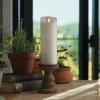 imageLuminara Flameless LED Pillar Candle wScalloped Edge 3quot x 6quot White Real Flame Technology Battery Operated wRemote Timer Function Paraffin Wax3x85inch