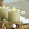imageLuminara Flameless LED Tea Light Candle 14quot x 2quot Pack of 2 Birch Pearl Ivory Real Flame Battery Operated wRemote Timer Function Paraffin Wax2Pack Real Wax
