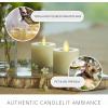 imageLuminara Flameless LED Tea Light Candle 14quot x 2quot Pack of 2 Birch Pearl Ivory Real Flame Battery Operated wRemote Timer Function Paraffin Wax2Pack Real Wax