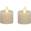 imageLuminara Flameless LED Tea Light Candle 14quot x 2quot Pack of 2 Birch Pearl Ivory Real Flame Battery Operated wRemote Timer Function Paraffin Wax2Pack Real Wax
