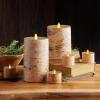 imageLuminara Flameless LED Tea Light Candle 14quot x 2quot Pack of 2 Birch Pearl Ivory Real Flame Battery Operated wRemote Timer Function Paraffin Wax2Pack Birch