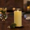 imageLuminara Flameless Slim Pillar Candle Flickering Real Flame Effect Melted Edge Smooth Wax Unscented White Real Wax LED Battery OperatedWhite