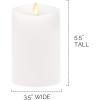 imageLuminara Flameless Slim Pillar Candle Flickering Real Flame Effect Melted Edge Smooth Wax Unscented White Real Wax LED Battery OperatedWhite
