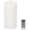 imageLuminara Flameless Slim Pillar Candle Flickering Real Flame Effect Melted Edge Smooth Wax Unscented White Real Wax LED Battery OperatedWhite