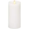 imageLuminara Flameless Slim Pillar Candle Flickering Real Flame Effect Melted Edge Smooth Wax Unscented White Real Wax LED Battery OperatedWhite