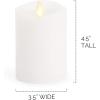 imageLuminara Flameless Slim Pillar Candle Flickering Real Flame Effect Melted Edge Smooth Wax Unscented White Real Wax LED Battery OperatedWhite
