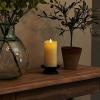 imageLuminara Flameless Slim Pillar Candle Flickering Real Flame Effect Melted Edge Smooth Wax Unscented White Real Wax LED Battery OperatedWhite